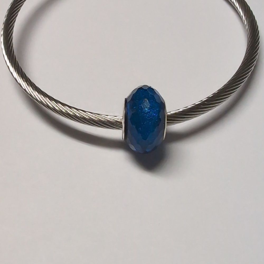 Blue Sparkly Charm for Pandora Style Bracelet‎